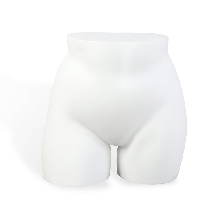 Plus Size Female Full Round Butt Mannequin Display for Countertop, 33" Waist, 44" Hip, Fiberglass, Matte White