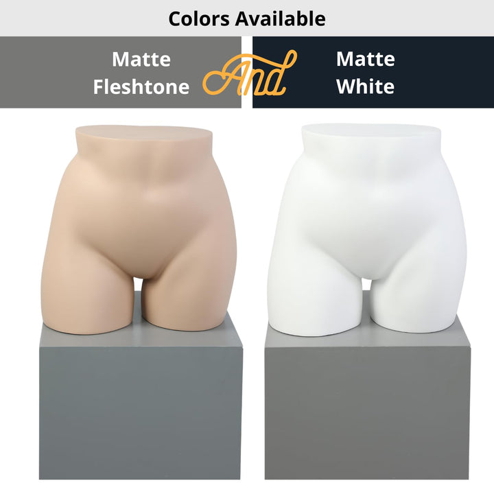 Plus Size Female Full Round Butt Mannequin Display for Countertop, 33" Waist, 44" Hip, Fiberglass, Flesh-Tone