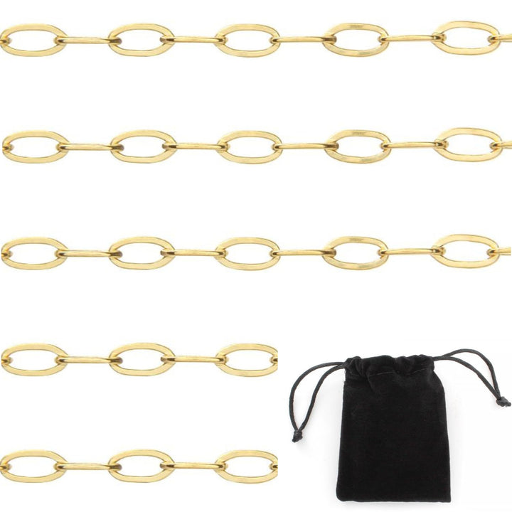 14k Gold Filled 5ft Spool Chain for Jewelry Making - Flat Paperclip, 3.5x2mm ...