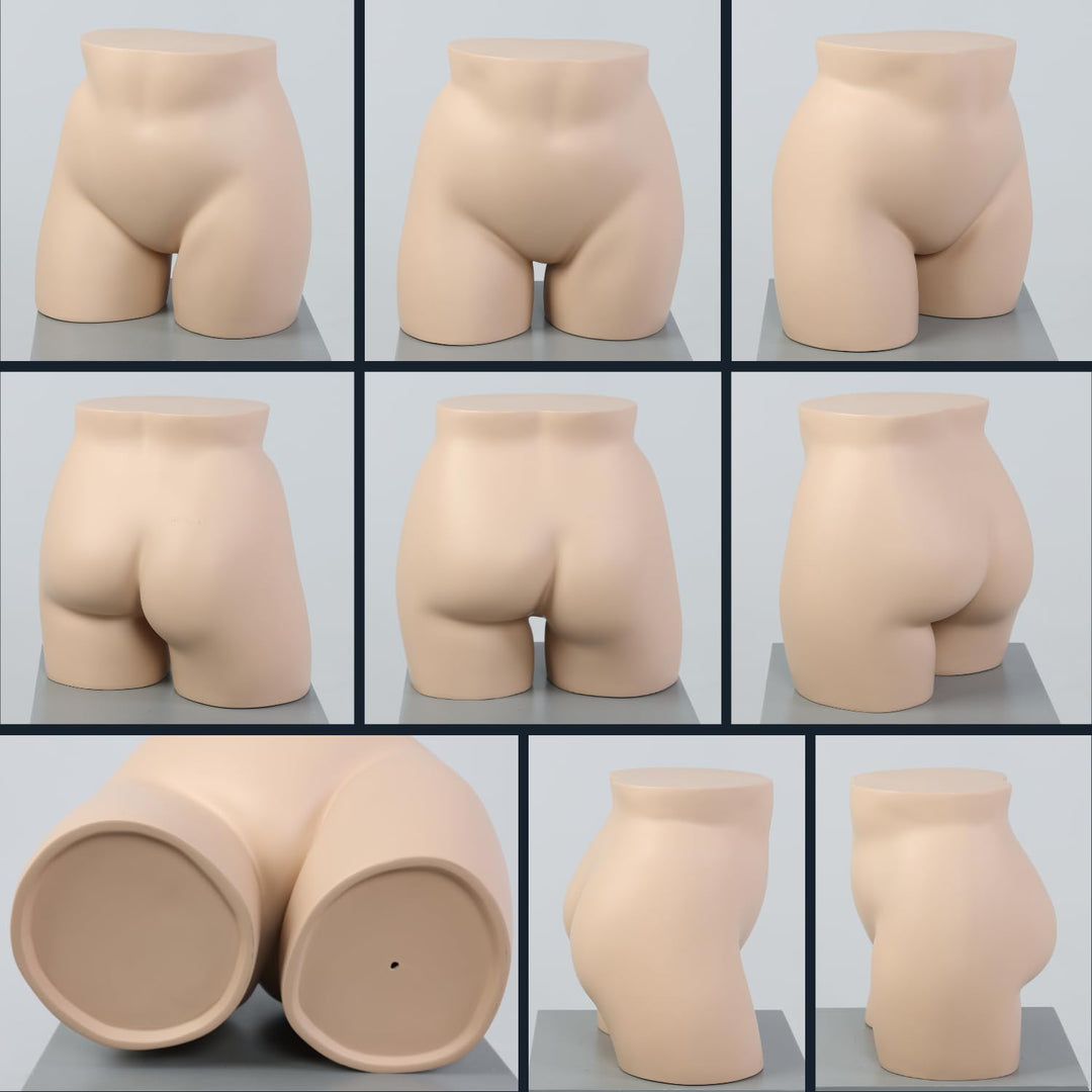 Plus Size Female Full Round Butt Mannequin Display for Countertop, 33" Waist, 44" Hip, Fiberglass, Flesh-Tone