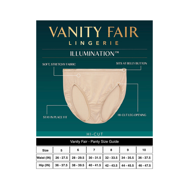 solpremo 3-Pack – Vanity Fair Illumination Hi-Cut Panties (13108)